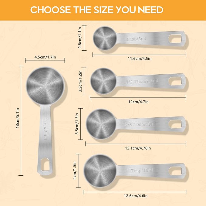 2 PCS 2 Teaspoon Stainless Steel Single Measuring Spoon - Image 5