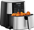 Chefman Air Fryer 6 Qt | TurboFry® 5-in-1 with 450°F Hi-Fry Option for Crispier Results | Bake, Dehydrate, Frozen | XL Nonstick Dishwasher-Safe Basket | Stainless Steel by Chefman