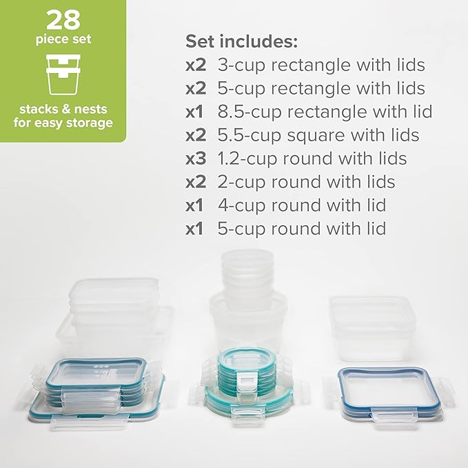 Snapware Plastic Total Solutions Food Storage Containers Set, Airtight & - Image 2
