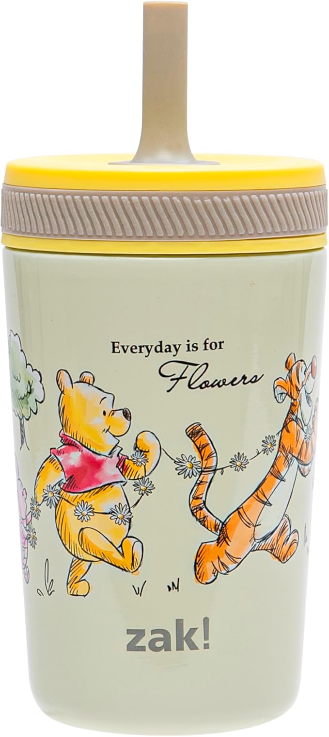 Zak Designs Disney Winnie the Pooh Kelso Toddler Cups For Travel or At Home, 12oz Vacuum Insulated Stainless Steel Sippy Cup With Leak-Proof Design is Perfect For Kids (Winnie the Pooh & Friends) by ZakDesigns