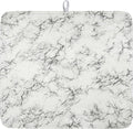 White Grey Marble Dish Drying Mat by Unknown