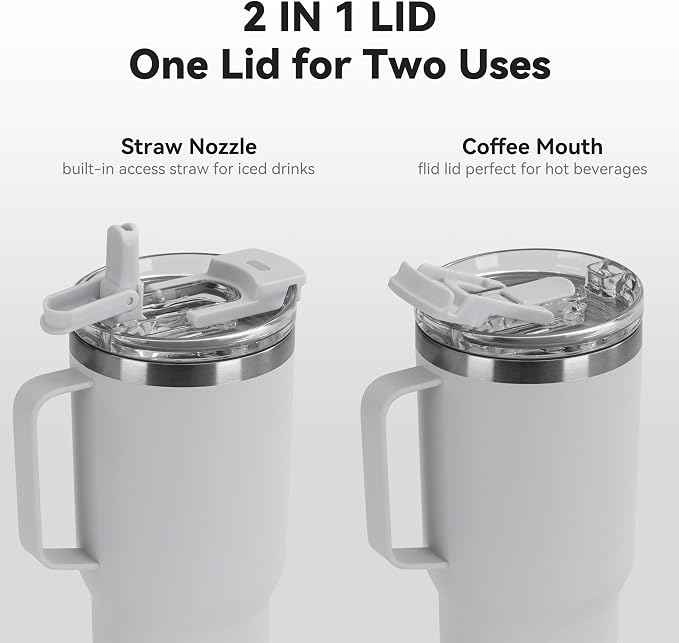 HASLE OUTFITTERS 30oz Tumbler Bulk with Handle, Insulated Travel Coffee Mug Set with Handle Leak-Proof Double Wall Stainless Steel Vacuum Tumblers Pack Metal Cup for Hot and Cold Drink - Image 3