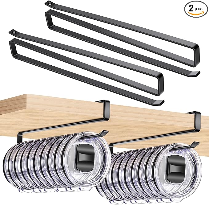 2Pack Tumbler Lid Organizer for Corner Cabinets, Space-Saving Coffee Cup Holder by Unknown