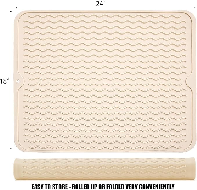 Large 24" x 18" Silicone Dish Drying Mat - Image 2