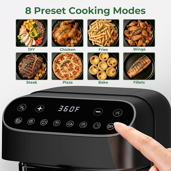 5 QT Glass Air Fryer, Non Toxic Airfryer with Digital Touch Control - Image 5