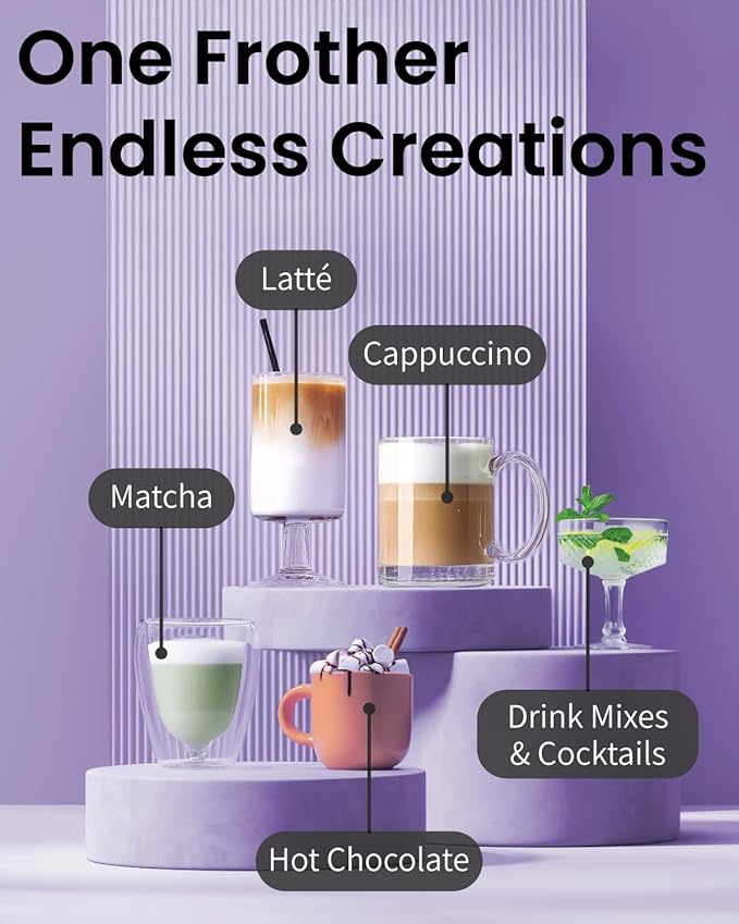 Elementi Pink Electric Milk Frother - Image 4
