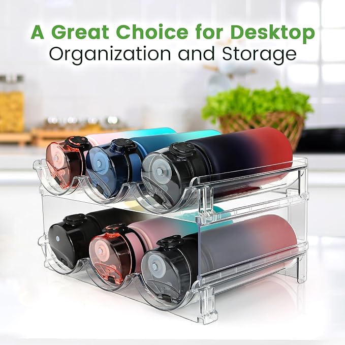 spospo Water Bottle Organizer for Cabinet, 3 Pack Water Bottle Organization and - Image 5