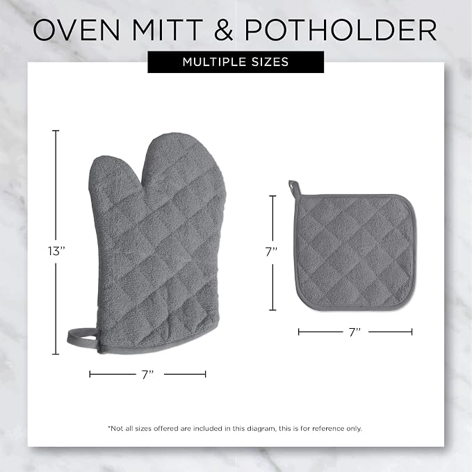 DII Basic Terry Collection 100% Cotton Quilted, Oven Mitt, Antique Green - Image 8