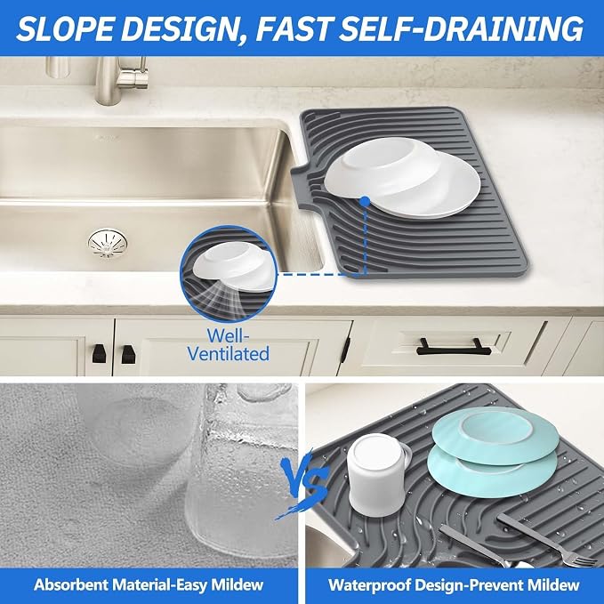 Dish Drying Mat for Kitchen Counter, - Image 4