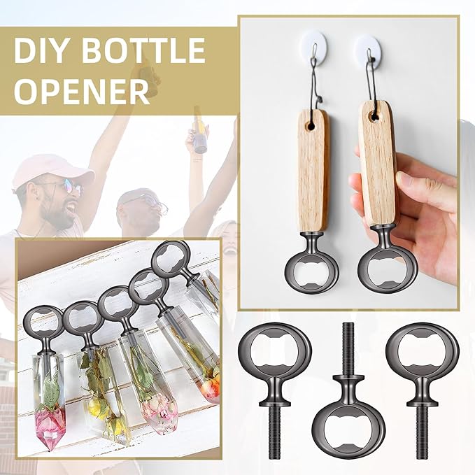 Metal Bottle Opener Kit, DIY Beer Opener Hardware DIY Craft Handmade Wood - Image 6