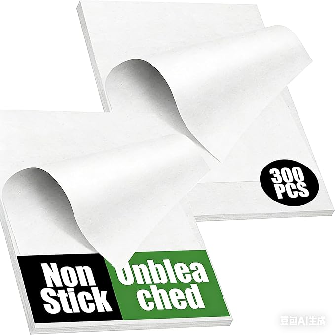 300 PCS Unbleached Parchment Paper Sheets by AMFOCUS