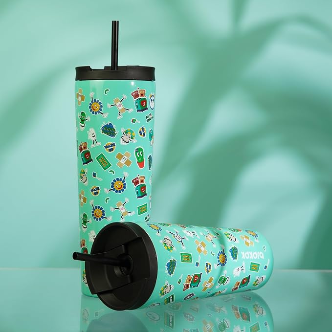 BJPKPK 34oz Insulated Tumbler With lid And Straw Stainless Steel Tumblers Travel Coffee Mug Reusable Thermal Cup,Hawaii Fruits Yellow - Image 6