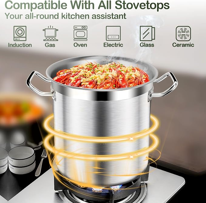 Stockpots-40QT Large Stock Pot Stainless Steel Stockpot - Image 3