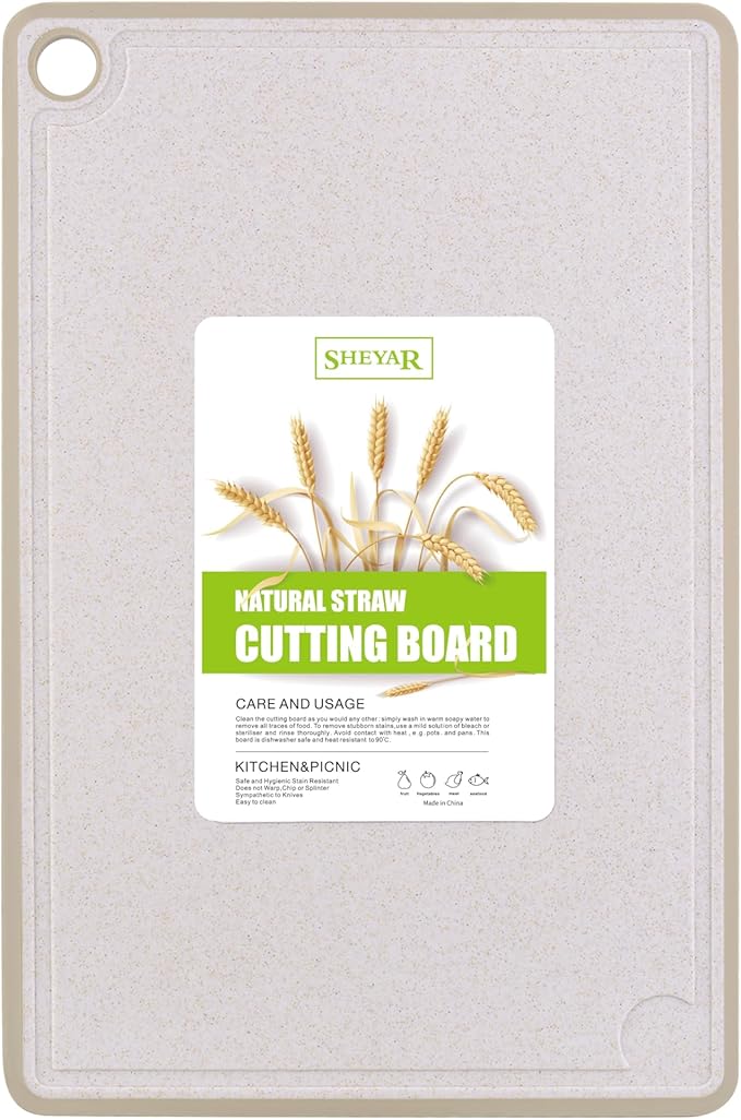 Cutting Board for Kitchen, Wheat Straw Fiber Cutting Board, Dish Washer Safe by zzsbrm