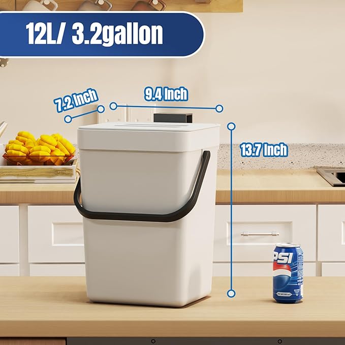 stonespace Hanging Trash Can, 3.2 Gallon/12L Small Waste Bin - Image 6