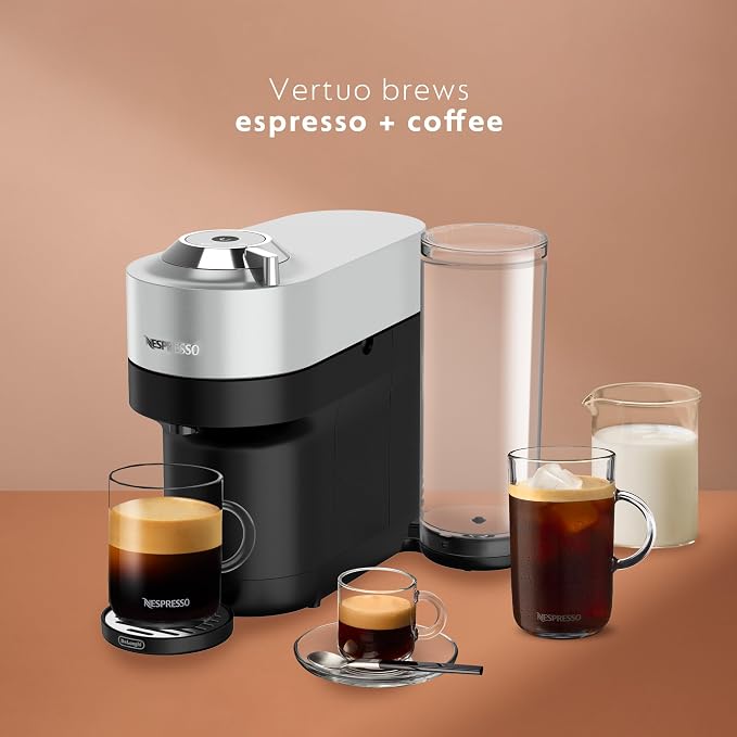 Nespresso Vertuo Pop+ Deluxe Coffee & Espresso Maker by De'Longhi, Silver - Image 3