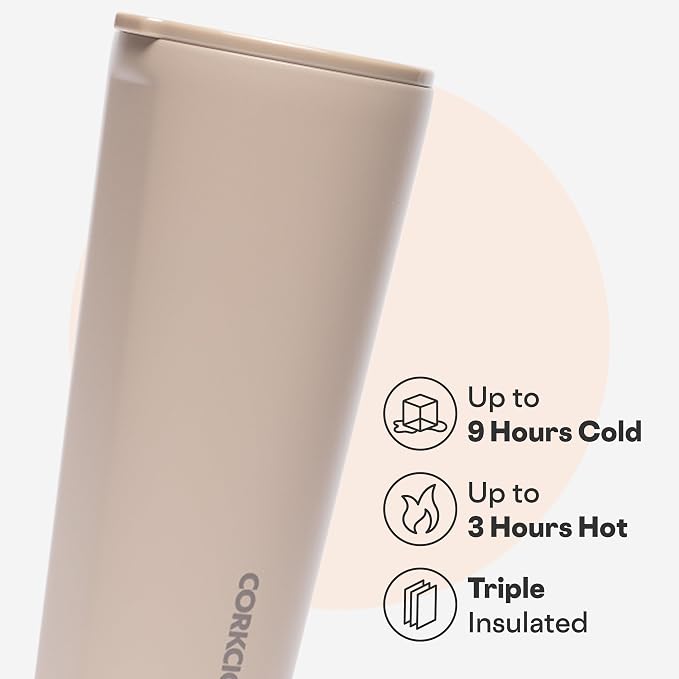 Corkcicle Classic Tumbler - Keeps Drinks Cold for 9 Hours & Hot for 3 - Triple-Insulated Stainless Steel - Holiday Tumbler Gift - 24 oz - Desert - Image 3