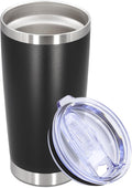 20oz Tumbler Stainless Steel Tumbler Cup with Lid Vacuum Insulated Double Wall Travel Mug, Durable Powder Coated Travel Coffee Tumbler Mug for Hot & Cold Drinks, Black,1 Pack by AUWBON