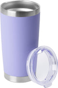 HASLE OUTFITTERS 20oz Stainless Steel Tumblers Bulk, Insulated Travel Cup with Lid, Double Wall Vacuum Coffee Mug for Cold & Hot Drinks 1 Pack, Light Purple by HASLEOUTFITTERS