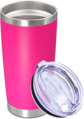20oz Tumbler Stainless Steel Tumbler Cup with Lid Vacuum Insulated Double Wall Travel Mug, Durable Powder Coated Travel Coffee Tumbler Mug for Hot & Cold Drinks, Hot Pink,1 Pack by AUWBON