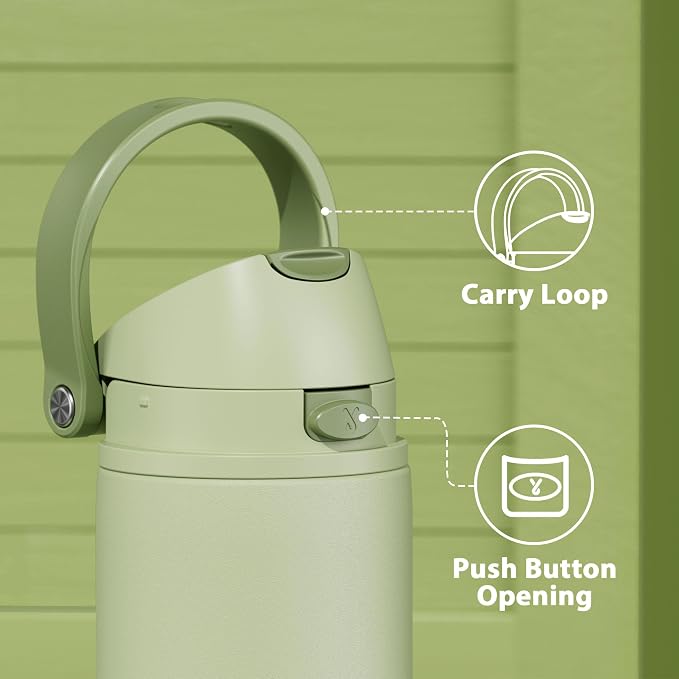 24 oz Insulated Water Bottle with Straw: Meoky Stainless Steel Metal Water Bottle with 2-in-1 Lid - Leak Proof, Cold for 24 Hours, Protective Silicone Base, BPA-Free for Sports Travel Car, Sage - Image 6