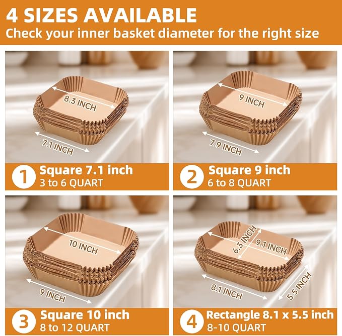 HONYAO 200pcs Thickened Air Fryer Paper Liners XXXL - Image 6