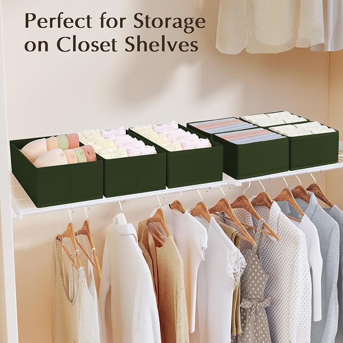 DIMJ Drawer Organizers Clothes, Fabric Closet Organizers and Storage, Shallow - Image 5