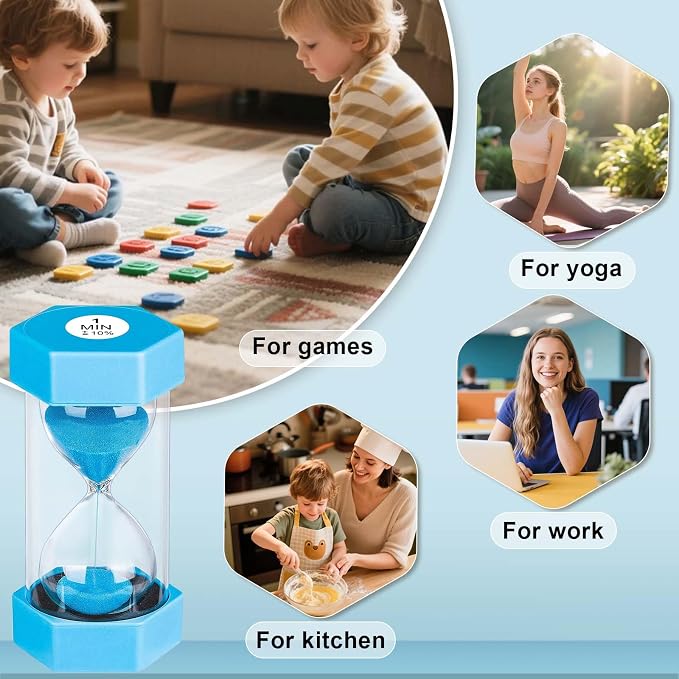 30 Minute Sand Timer, Unbreakable Hexagon Sand Clock, Plastic Sand Watch 30 Min - Image 6