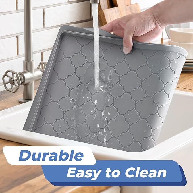 Jin&Bao Waterproof Under Sink Mat 40" x 19", Thick Silicone Mat Cabinet - Image 4