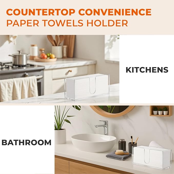 1PACK Paper Towel Holder, Countertop Paper Towel Dispenser Bathroom Paper Hand - Image 6