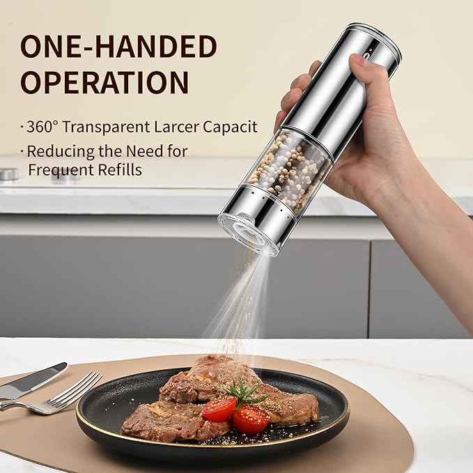 Rechargeable Salt & Pepper Grinder Set - Image 7