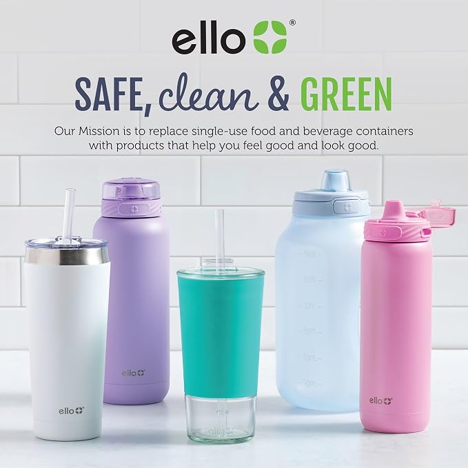 Ello Oasis 18oz Kids Tumbler with Handle & Retracting Straw, 100% Leakproof Reusable Insulated Stainless Steel Cup, Gifts for Teens Girls Boys, Keeps cold for 18 Hours, Cup Holder Friendly, Glacier - Image 9