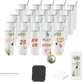 25pack 20oz flat edge sublimation tumblers ，White skinny insulated Sublimation tumbler Straight Cups with Individual Gift Box, Silicone Bottom Polymer Coating for Heat Transfer （25pack 20oz） by Unknown