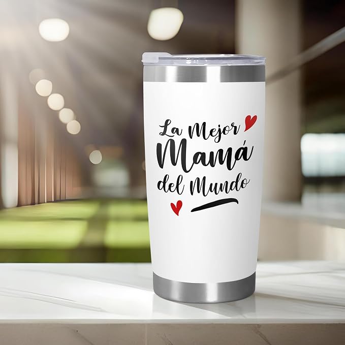 TEEZWONDER Birthday Gifts for Mom from Daughter Son - 20 oz Stainless Steel Tumbler with Lid - Mothers Day Birthday Gifts for Mom Mama Mother in Law Stepmom, Regalos para Mamá Tumblers for Women - Image 4