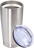 20oz Tumbler Stainless Steel Tumbler Cup with Lid Vacuum Insulated Double Wall Travel Mug, Durable Powder Coated Travel Coffee Tumbler Mug for Hot & Cold Drinks, Stainless Steel,1 Pack by AUWBON