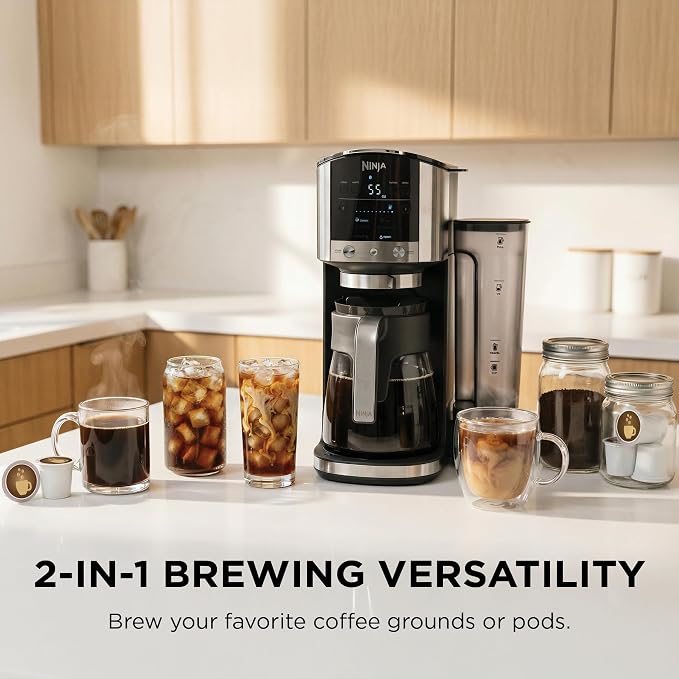 Ninja DualBrew Coffee Maker, Grounds & Pods, Stainless Steel, GP161 - Image 2