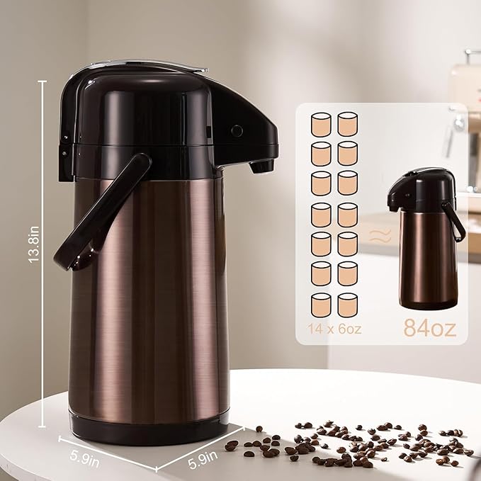 PARACITY Upgraded Airpot Coffee Carafe - Image 6