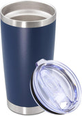 20oz Tumbler Stainless Steel Tumbler Cup with Lid Vacuum Insulated Double Wall Travel Mug, Durable Powder Coated Travel Coffee Tumbler Mug for Hot & Cold Drinks, Navy,1 Pack by AUWBON
