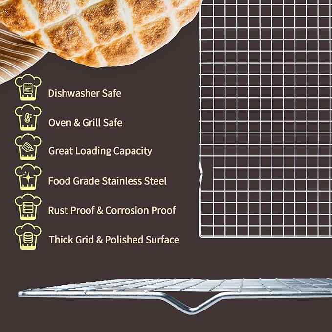 Cooling Rack for Baking 2-Pack, 16x10 Inches Baking Rack, Thick Wire Cookie - Image 2