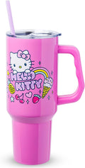 Silver Buffalo Sanrio Hello Kitty Summer Double Walled Stainless Steel Tumbler with Handle, Fits in Standard Cup Holder, 40 Ounces by SilverBuffalo