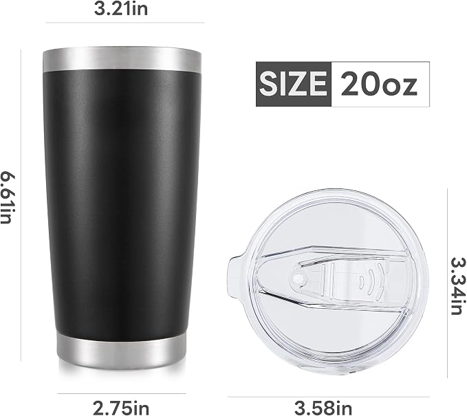 20 oz Tumbler with Lid Stainless Steel Insulated Tumblers Bulk Double Wall Vacuum Cups Powder Coated Travel Mug Keep Drinks Cold and Hot, Mix, 12 Pack - Image 7