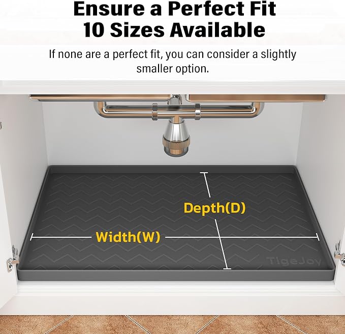 TigeJoy Under Sink Mat 28" x 22", Silicone Mats in Kitchen Bathroom Organizers - Image 6