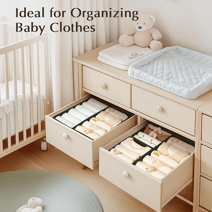DIMJ Drawer Organizers Clothes, Fabric Closet Organizers and Storage, Shallow - Image 4