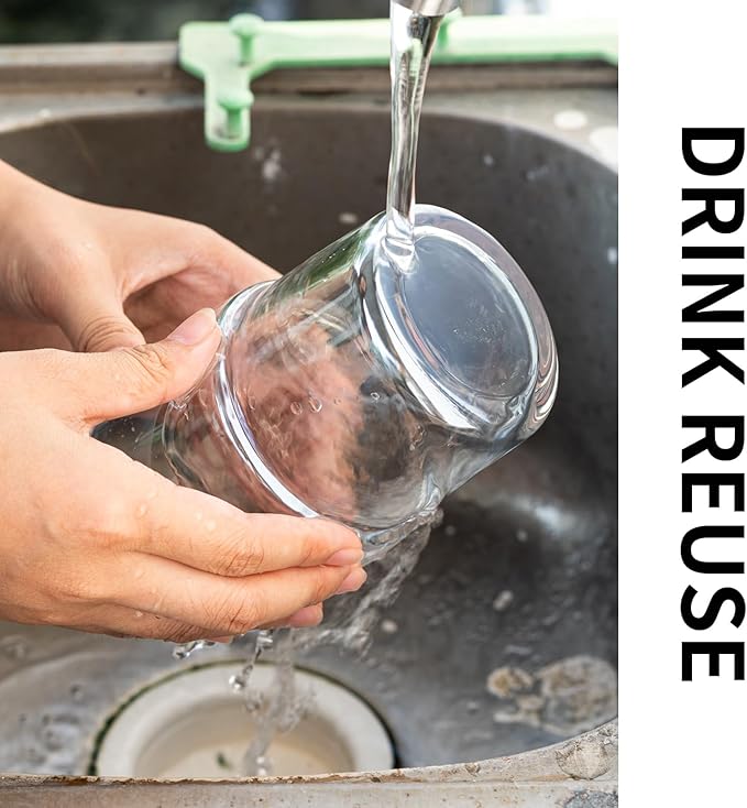 BLUEPOLAR 13 oz Tumbler Water Glass, Water Bottle with Straw and Dustproof Lid, Coffee Ice Cup Double Wall Insulated Glass Cup (White with Protect Sleeve) - Image 4