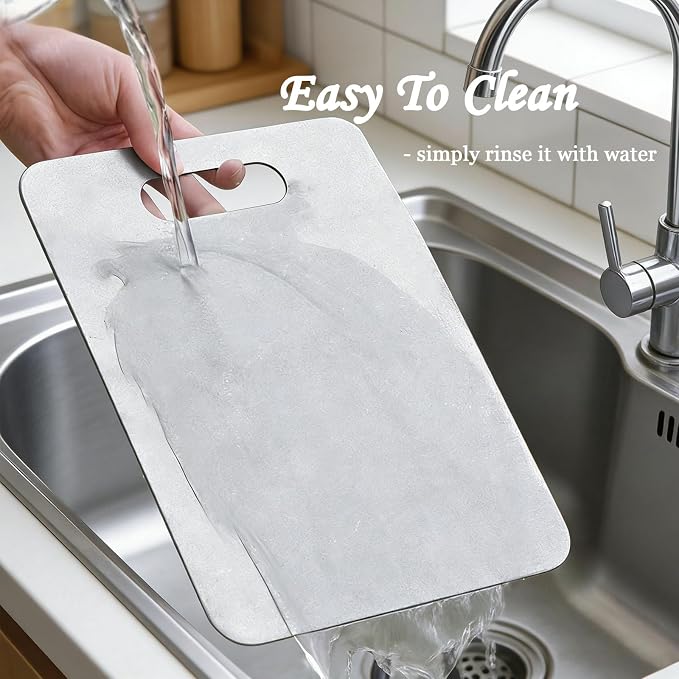 100% Pure Titanium Cutting Board Set of 2, Double-Sided Titanium Cutting Boards - Image 4