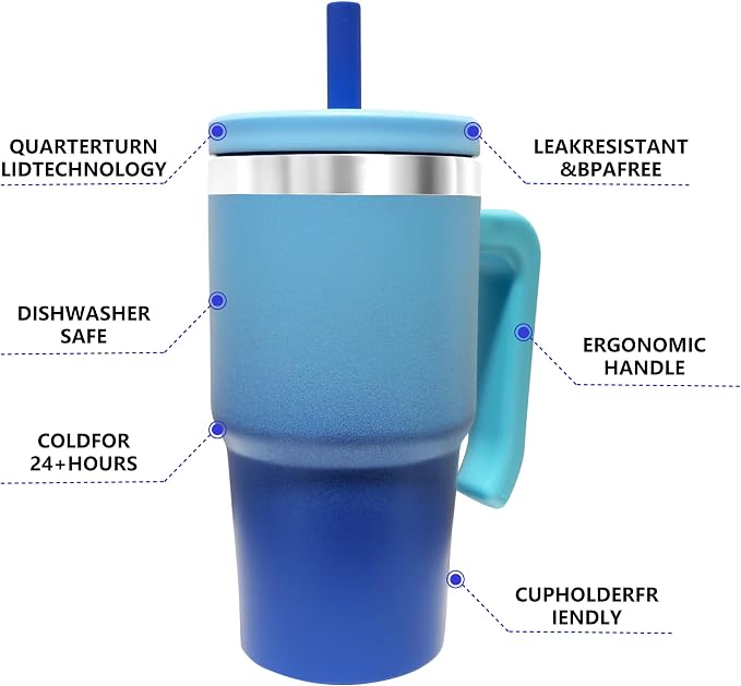 20-OZ Insulated Water Bottle,Insulated Stainless Steel Tumbler,Reusable Cold Drink Thermos,BPA-Free, Double-Wall Stainless Steel Water Bottle (Royal Blue, 20, Fluid Ounces) - Image 5