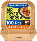 Vailnd 100Pcs 8" Air Fryer Liner Disposable for 5-8 QT Square by Vailnd