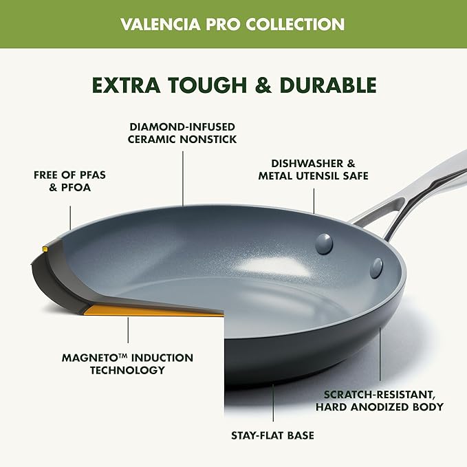 GreenPan Valencia Pro Ceramic Nonstick 11” Frying Pan Skillet, Hard Anodized - Image 4