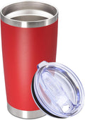 20oz Tumbler Stainless Steel Tumbler Cup with Lid Vacuum Insulated Double Wall Travel Mug, Durable Powder Coated Travel Coffee Tumbler Mug for Hot & Cold Drinks, Red,1 Pack by AUWBON