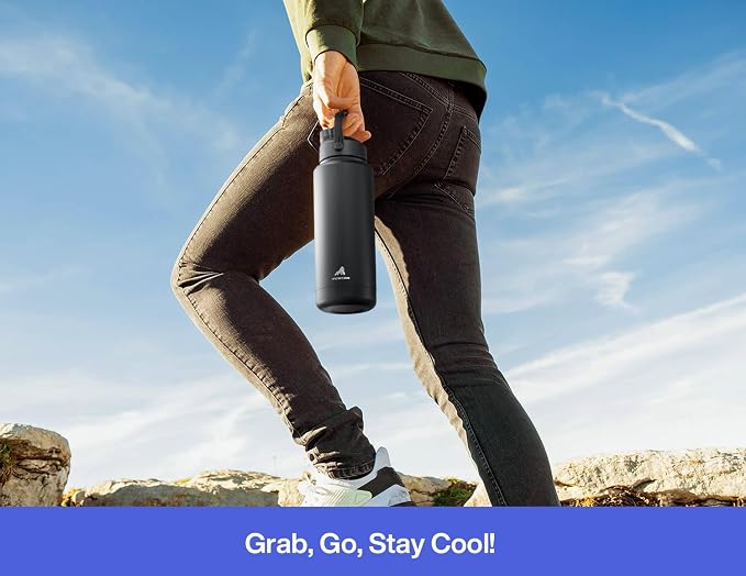 POWCAN 40 oz Insulated Water Bottle with 2-in-1 Straw and Spout Lid, Keep Cold 24H, Leak-Proof, BPA-Free, Double Wall Stainless Steel Water Bottle for Sports, Gym, Travel, and School (Lupine) - Image 6